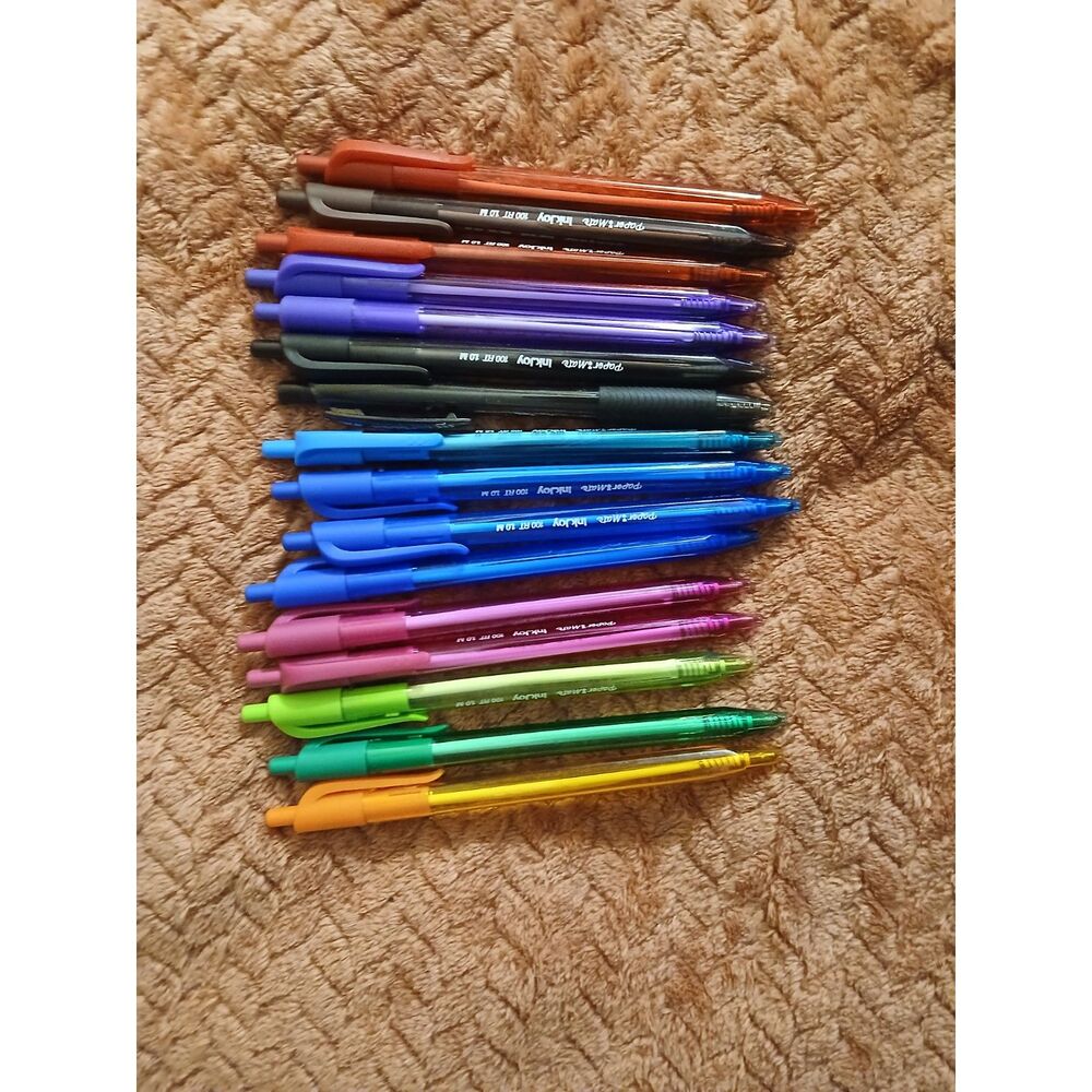 Paper Mate InkJoy 100 RT Ballpoint Pens 1.0mm Assorted Colors Lot of 20